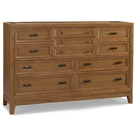 Ten-Drawer Bureau with Sandstone Top and Built-In Jewelry Tray